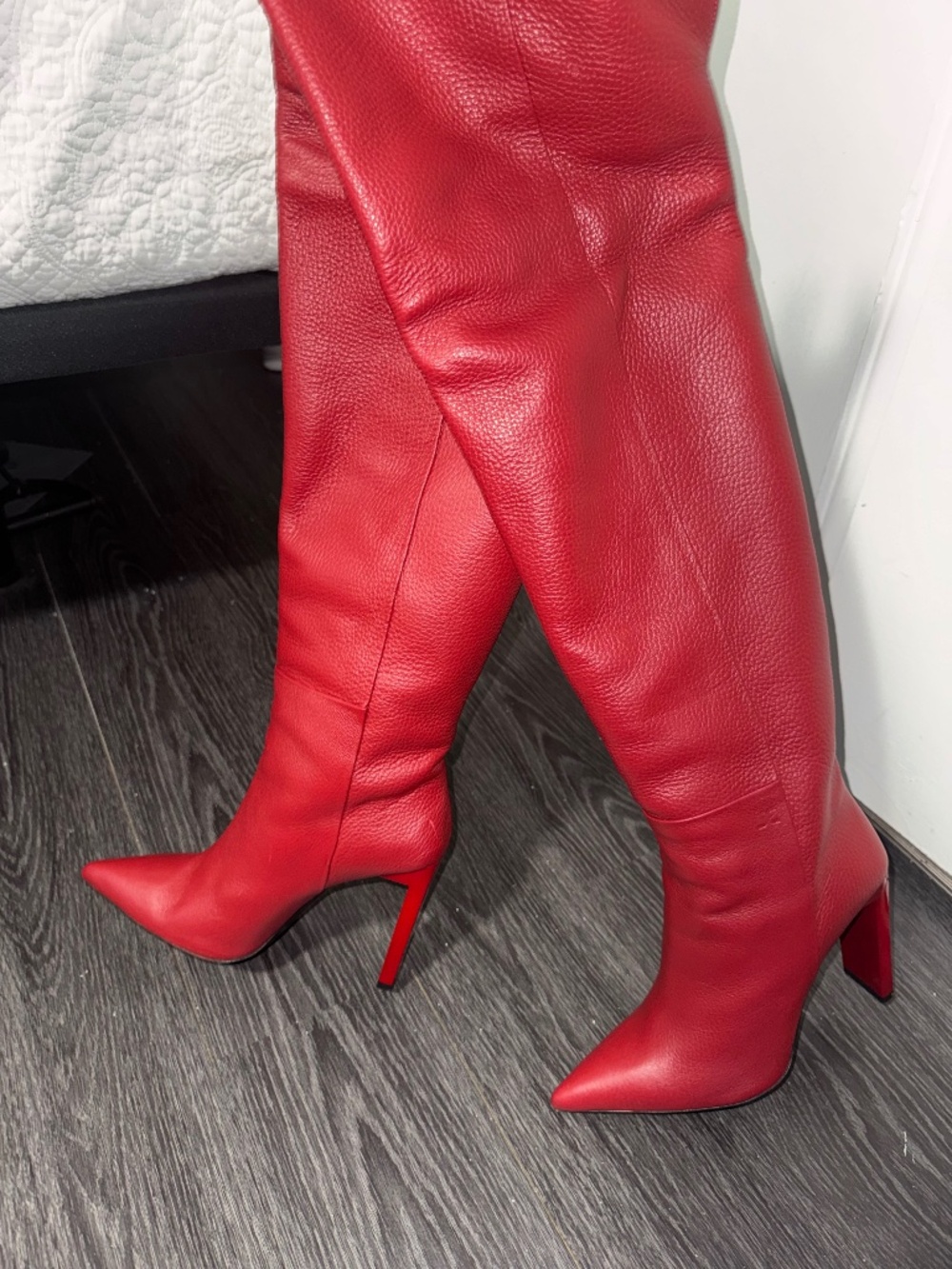 Just Cavalli Red Thigh-High Boots